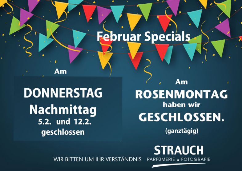 Aktuelle Öffnungszeiten Fasnet